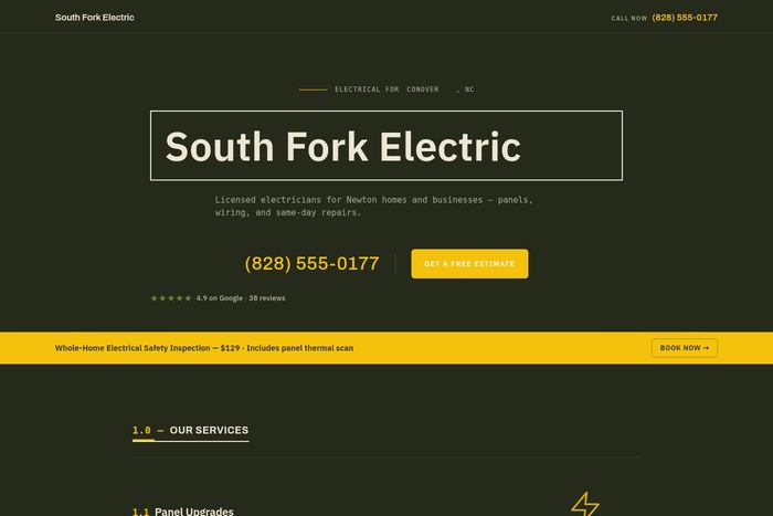 South Fork Electric website design